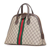 グッチ GGスプリーム シェリーライン ショルダーバッグ ハンドバッグ 2WAY 524533 ベージュ ブラウン PVC レザー レディース GUCCI 【中古】